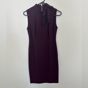 Calvin Klein Plum High Neck Business Professional Work Office Dress Size 6